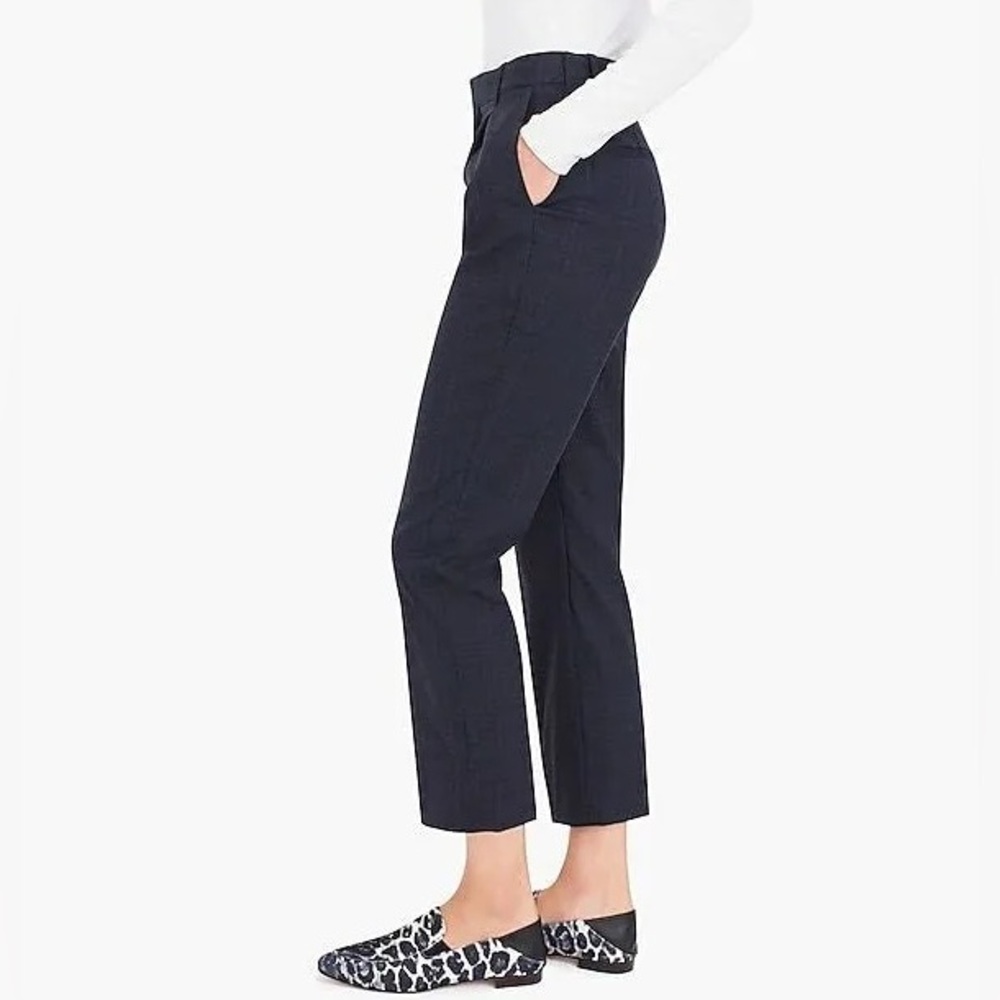 NWT J.Crew Pleated Trousers in Navy Glen Plaid Wool